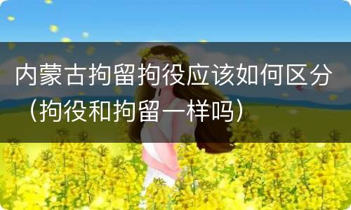 内蒙古拘留拘役应该如何区分（拘役和拘留一样吗）