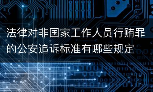 法律对非国家工作人员行贿罪的公安追诉标准有哪些规定