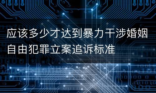 应该多少才达到暴力干涉婚姻自由犯罪立案追诉标准