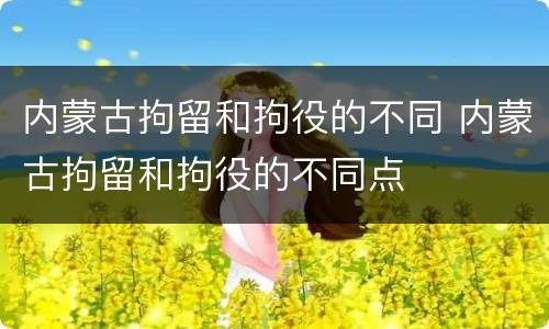 内蒙古拘留和拘役的不同 内蒙古拘留和拘役的不同点