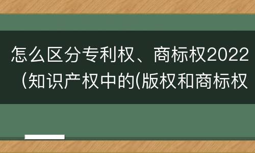 怎么区分专利权、商标权2022（知识产权中的(版权和商标权与标准）