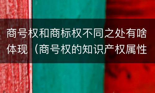 商号权和商标权不同之处有啥体现（商号权的知识产权属性）