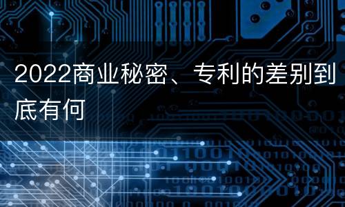 2022商业秘密、专利的差别到底有何