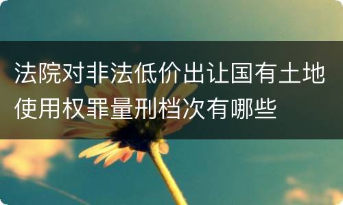 法院对非法低价出让国有土地使用权罪量刑档次有哪些
