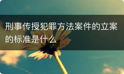 刑事传授犯罪方法案件的立案的标准是什么