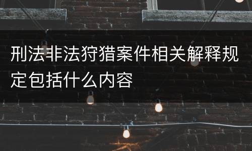 刑法非法狩猎案件相关解释规定包括什么内容