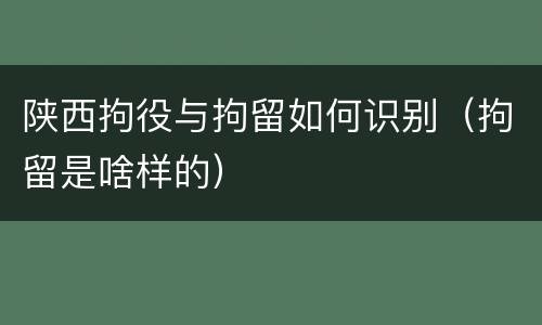 陕西拘役与拘留如何识别（拘留是啥样的）