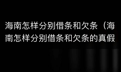 海南怎样分别借条和欠条（海南怎样分别借条和欠条的真假）