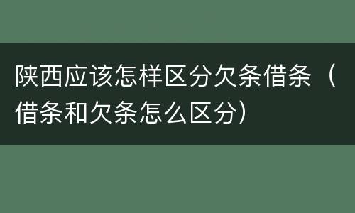 陕西应该怎样区分欠条借条（借条和欠条怎么区分）