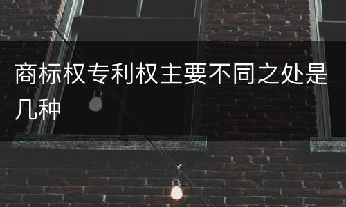 商标权专利权主要不同之处是几种