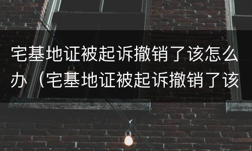 宅基地证被起诉撤销了该怎么办（宅基地证被起诉撤销了该怎么办呢）