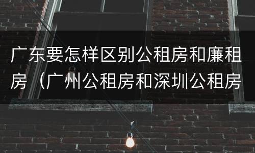 广东要怎样区别公租房和廉租房（广州公租房和深圳公租房）