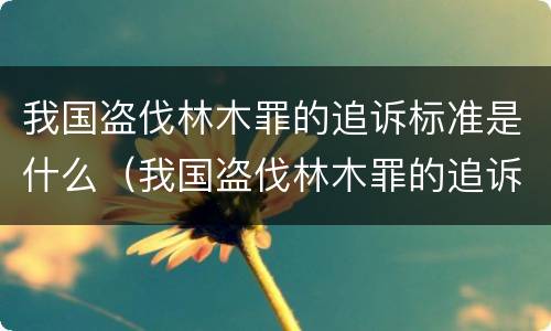 我国盗伐林木罪的追诉标准是什么（我国盗伐林木罪的追诉标准是什么呢）