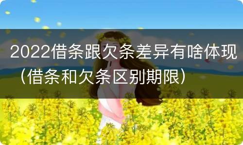 2022借条跟欠条差异有啥体现（借条和欠条区别期限）