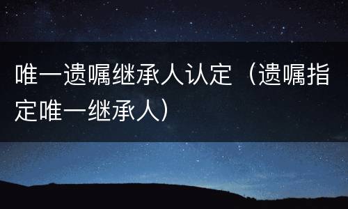 唯一遗嘱继承人认定（遗嘱指定唯一继承人）