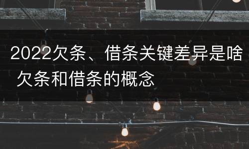 2022欠条、借条关键差异是啥 欠条和借条的概念