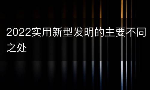 2022实用新型发明的主要不同之处