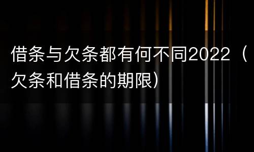 借条与欠条都有何不同2022（欠条和借条的期限）