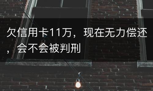 欠信用卡11万，现在无力偿还，会不会被判刑