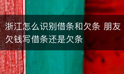 浙江怎么识别借条和欠条 朋友欠钱写借条还是欠条