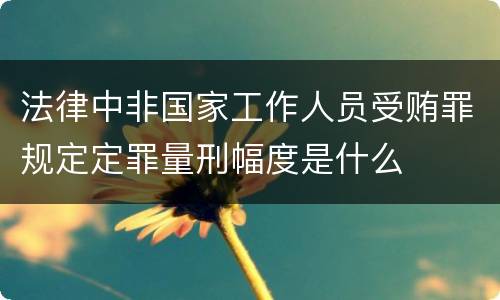 法律中非国家工作人员受贿罪规定定罪量刑幅度是什么