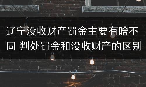 辽宁没收财产罚金主要有啥不同 判处罚金和没收财产的区别
