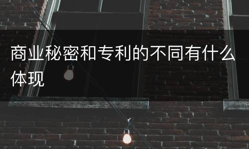 商业秘密和专利的不同有什么体现