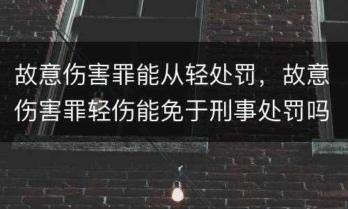 故意伤害罪能从轻处罚，故意伤害罪轻伤能免于刑事处罚吗