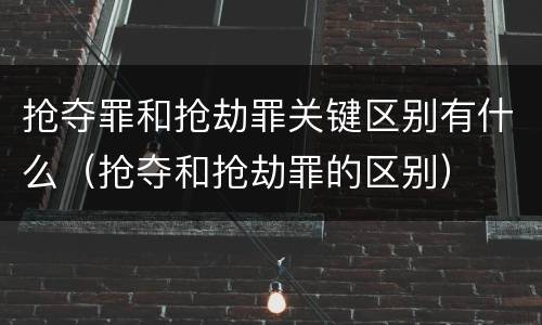 抢夺罪和抢劫罪关键区别有什么（抢夺和抢劫罪的区别）