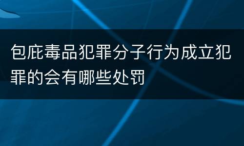 包庇毒品犯罪分子行为成立犯罪的会有哪些处罚