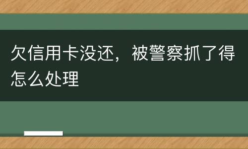 欠信用卡没还，被警察抓了得怎么处理