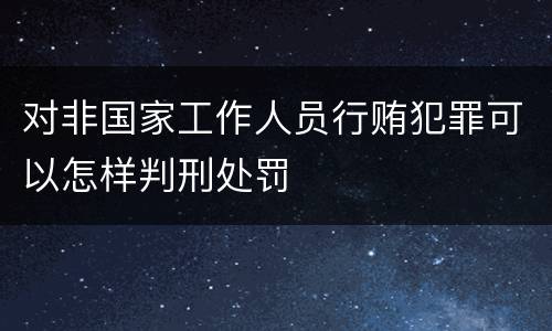 对非国家工作人员行贿犯罪可以怎样判刑处罚