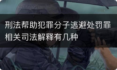 刑法帮助犯罪分子逃避处罚罪相关司法解释有几种