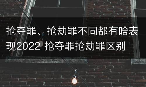 抢夺罪、抢劫罪不同都有啥表现2022 抢夺罪抢劫罪区别