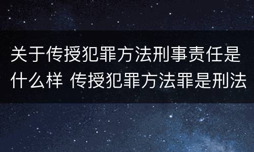 关于传授犯罪方法刑事责任是什么样 传授犯罪方法罪是刑法第几条
