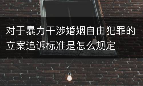 对于暴力干涉婚姻自由犯罪的立案追诉标准是怎么规定
