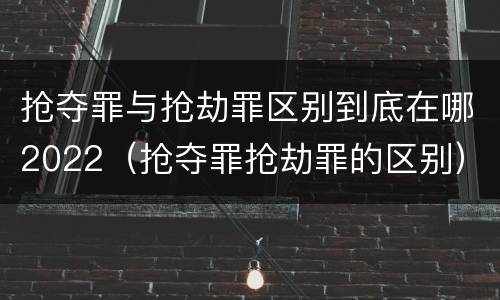 抢夺罪与抢劫罪区别到底在哪2022（抢夺罪抢劫罪的区别）