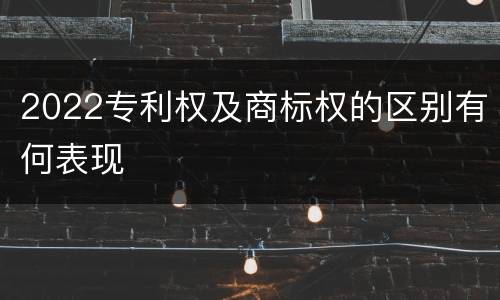 2022专利权及商标权的区别有何表现