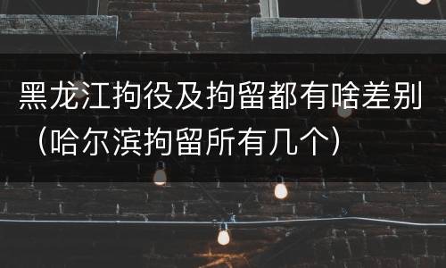 黑龙江拘役及拘留都有啥差别（哈尔滨拘留所有几个）