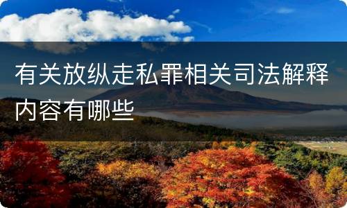 有关放纵走私罪相关司法解释内容有哪些