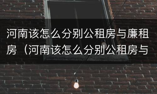河南该怎么分别公租房与廉租房（河南该怎么分别公租房与廉租房的区别）
