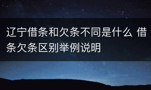 辽宁借条和欠条不同是什么 借条欠条区别举例说明