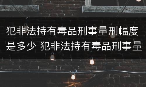 犯非法持有毒品刑事量刑幅度是多少 犯非法持有毒品刑事量刑幅度是多少倍