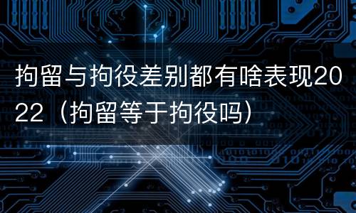 拘留与拘役差别都有啥表现2022（拘留等于拘役吗）