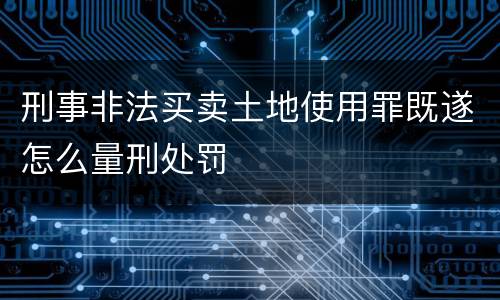 刑事非法买卖土地使用罪既遂怎么量刑处罚