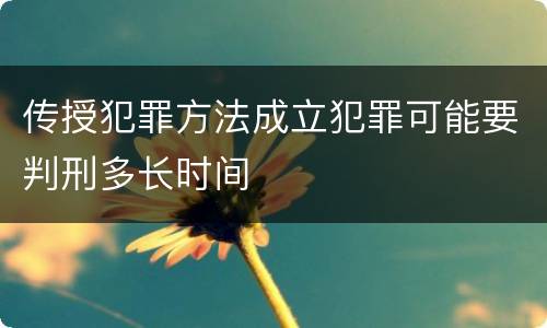 传授犯罪方法成立犯罪可能要判刑多长时间