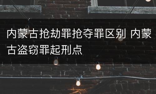 内蒙古抢劫罪抢夺罪区别 内蒙古盗窃罪起刑点