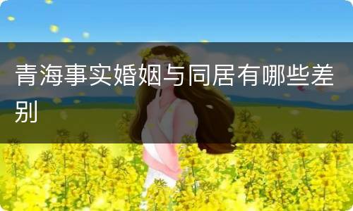 青海事实婚姻与同居有哪些差别