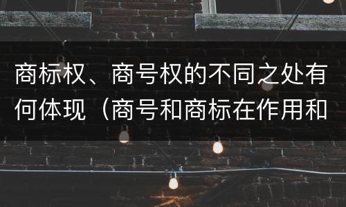 商标权、商号权的不同之处有何体现（商号和商标在作用和性质上的区别）