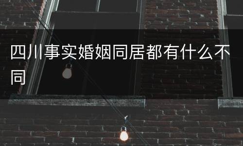 四川事实婚姻同居都有什么不同
